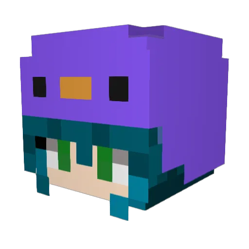 PhattPenguin Minecraft avatar head, 3D render