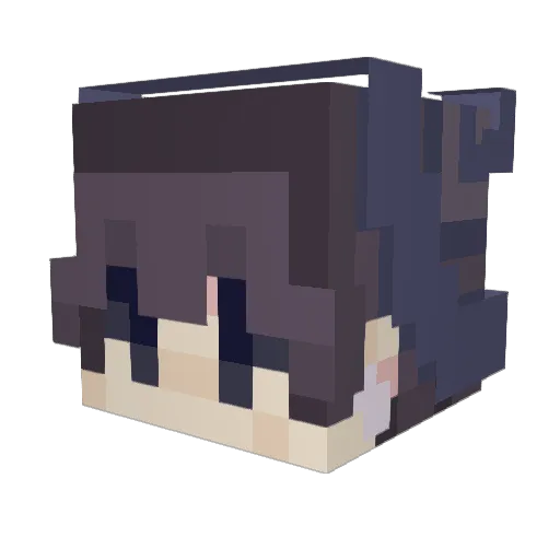 Phaunus Minecraft avatar head, 3D render