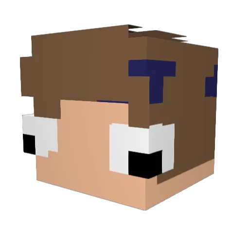 Phausi Minecraft avatar head, 3D render