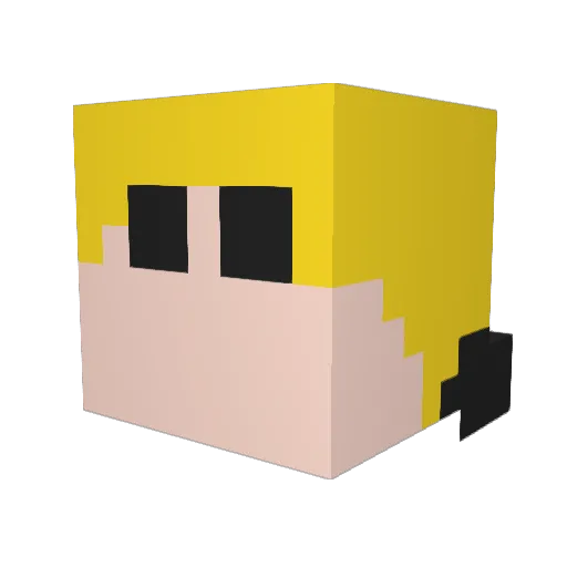 Phazegaming Minecraft avatar head, 3D render