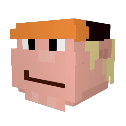 PhdMath Minecraft avatar head, 3D render
