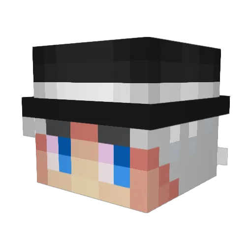 Pheless Minecraft avatar head, 3D render