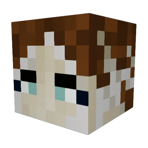 Pheloria Minecraft avatar head, 3D render