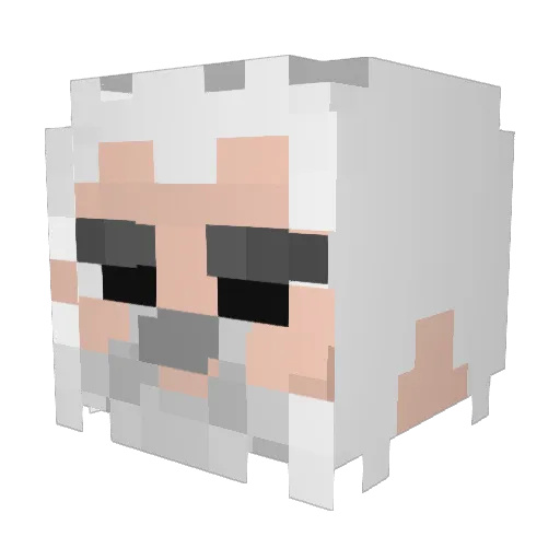 Phelzax Minecraft avatar head, 3D render
