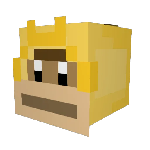 Phenixx Minecraft avatar head, 3D render