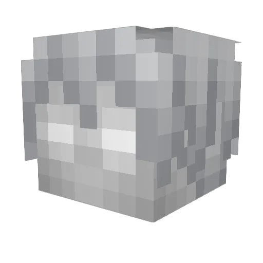 Phenomenological Minecraft avatar head, 3D render