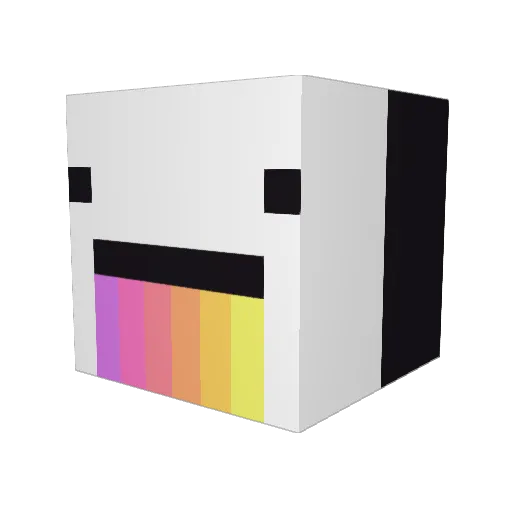Phenomuu Minecraft avatar head, 3D render
