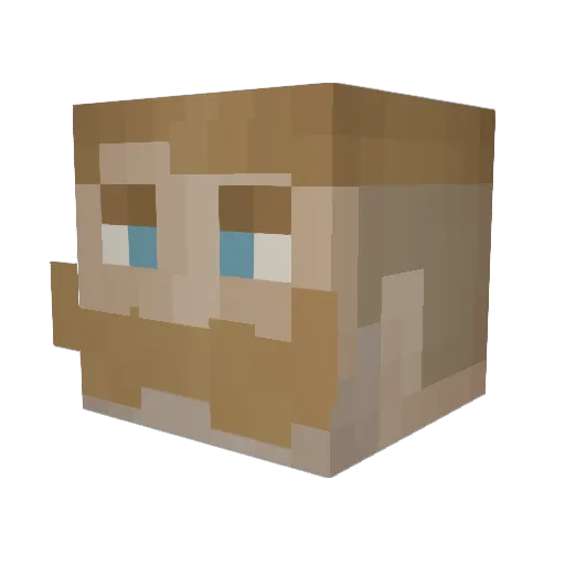 Phenro Minecraft avatar head, 3D render