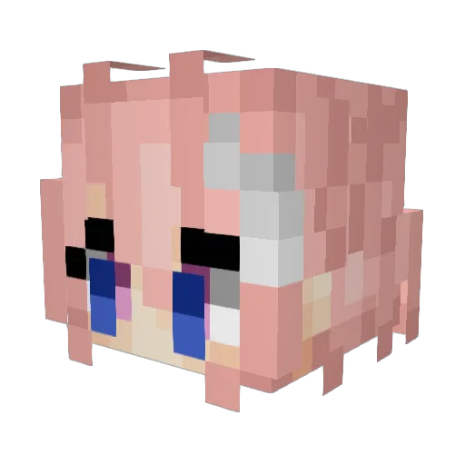 Phetun Minecraft avatar head, 3D render