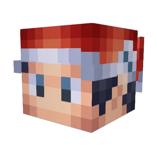 PhewDew Minecraft avatar head, 3D render