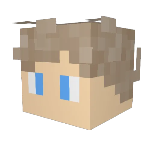 PhiMaFru Minecraft avatar head, 3D render