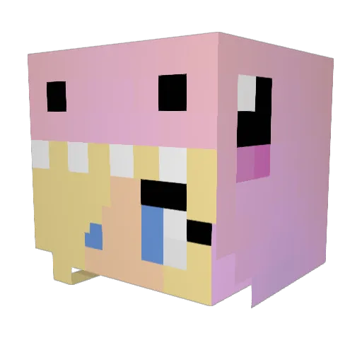 Phiene Minecraft avatar head, 3D render