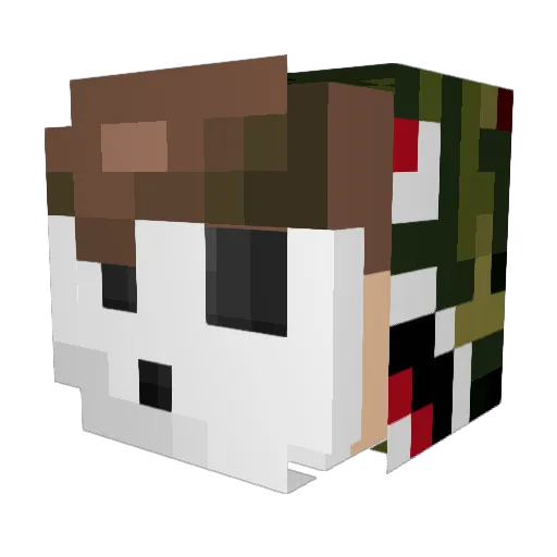 PhilHasHIV Minecraft avatar head, 3D render