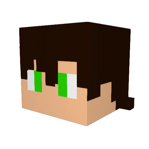 PhilMonte Minecraft avatar head, 3D render