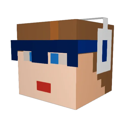 PhilSoGood Minecraft avatar head, 3D render