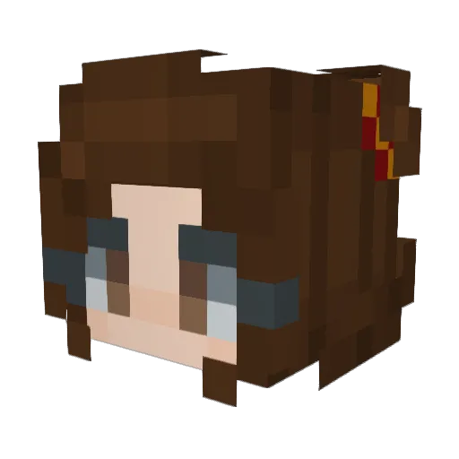 Philalily Minecraft avatar head, 3D render