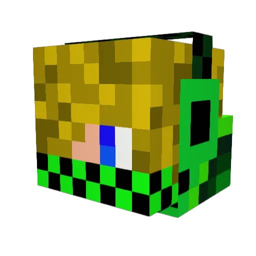 Philaxolotl Minecraft avatar head, 3D render