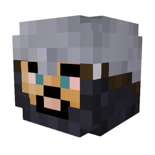 Philborg Minecraft avatar head, 3D render