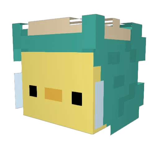 Philebee Minecraft avatar head, 3D render