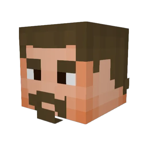 Philiderbot Minecraft avatar head, 3D render