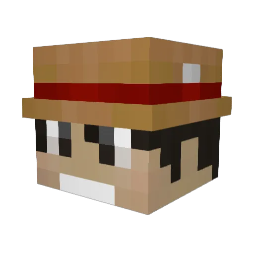Philippe100 Minecraft avatar head, 3D render