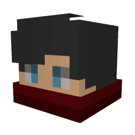 Phillann Minecraft avatar head, 3D render