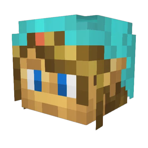 Philliams Minecraft avatar head, 3D render