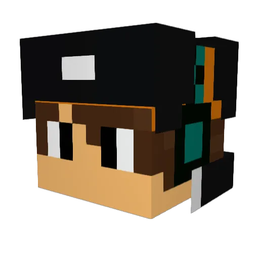 Phillirex Minecraft avatar head, 3D render