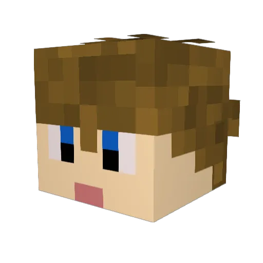Philoow Minecraft avatar head, 3D render