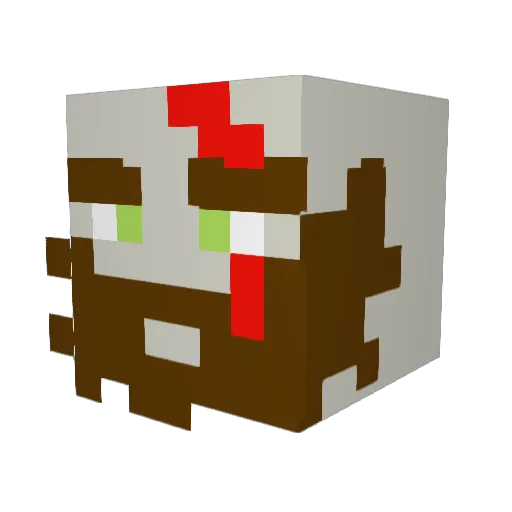 Philosophicalu Minecraft avatar head, 3D render