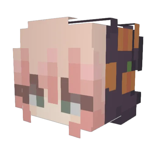 Philphie Minecraft avatar head, 3D render