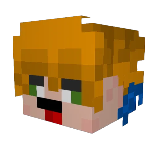 PhilusS Minecraft avatar head, 3D render