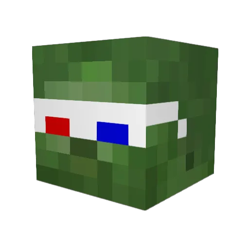 PhilyGran Minecraft avatar head, 3D render