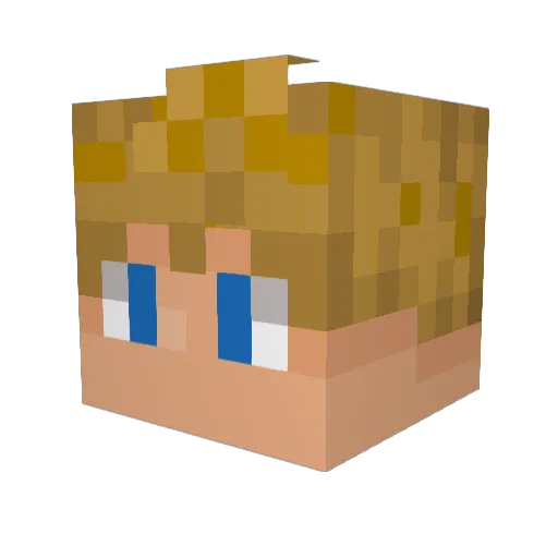 Phinnlow Minecraft avatar head, 3D render