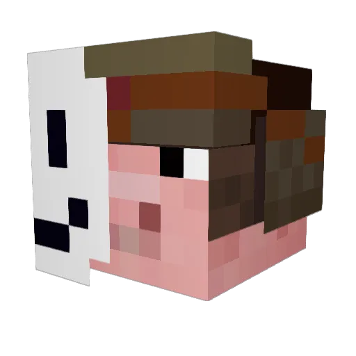 Phiob Minecraft avatar head, 3D render
