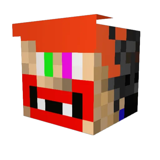 Phiwor Minecraft avatar head, 3D render