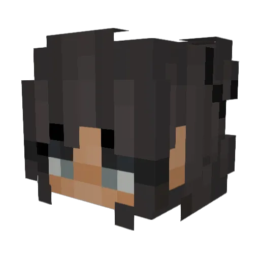 Phixium Minecraft avatar head, 3D render