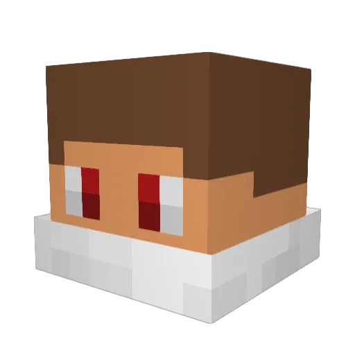 Phjon Minecraft avatar head, 3D render