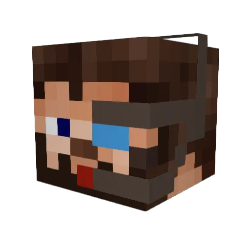 PhloinX Minecraft avatar head, 3D render