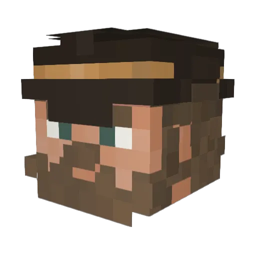Phlommp Minecraft avatar head, 3D render