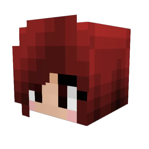 Phlorence Minecraft avatar head, 3D render
