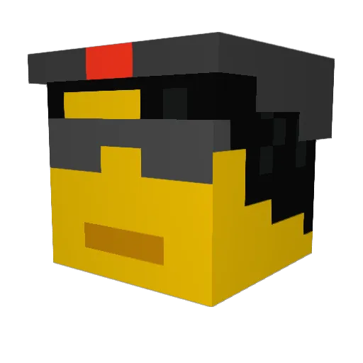 Phlounder Minecraft avatar head, 3D render