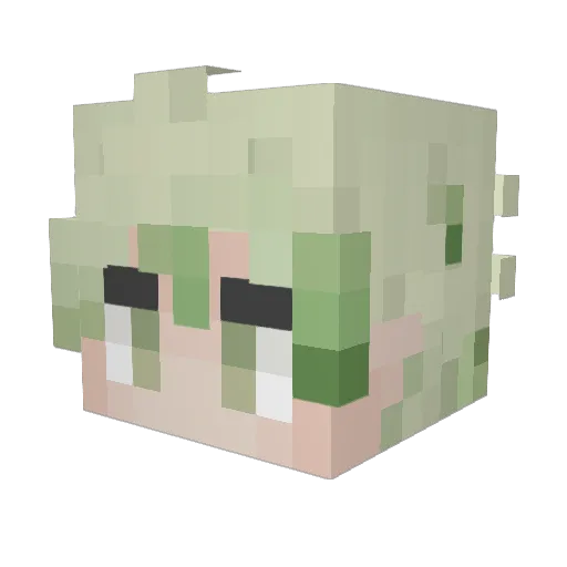 Phluxium Minecraft avatar head, 3D render