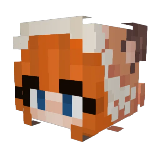 PhnixTheFox Minecraft avatar head, 3D render