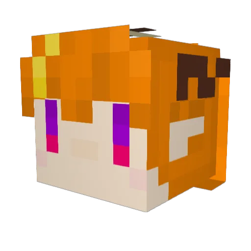 PhobicSky Minecraft avatar head, 3D render