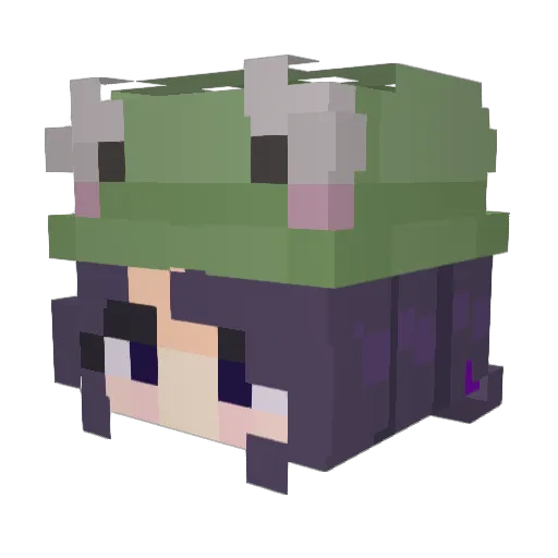 Phoebe5 Minecraft avatar head, 3D render