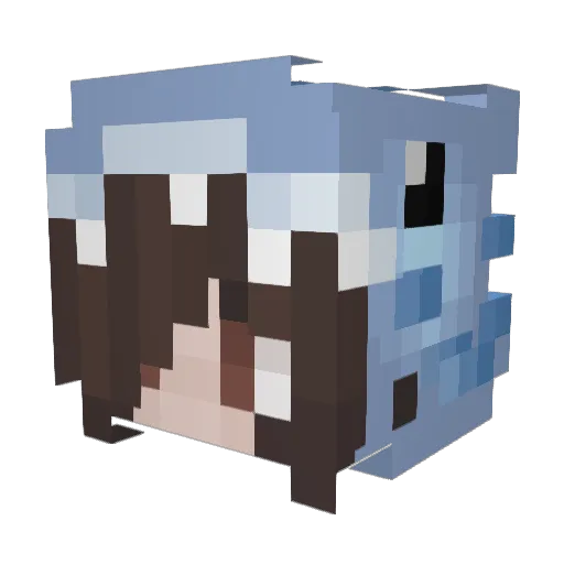 PhoebeCXs Minecraft avatar head, 3D render