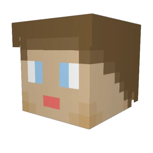 Phoenix2614 Minecraft avatar head, 3D render