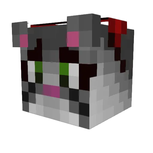 PhoenixCat Minecraft avatar head, 3D render