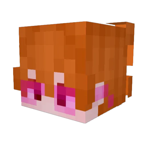 PhoenixChibi Minecraft avatar head, 3D render